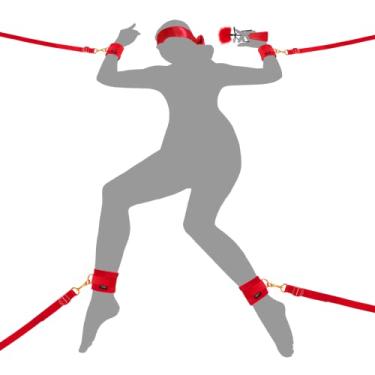 Imagem de UTIMI Bed Sex Bondage Kit Restrições - Atualização Sob O Colchão Conjuntos De Bondage Bdsm Com Punhos De Tornozelo E Tickler Venda De Brinquedos Sexuais Adultos Para Homens, Mulheres E Casais | Vermel