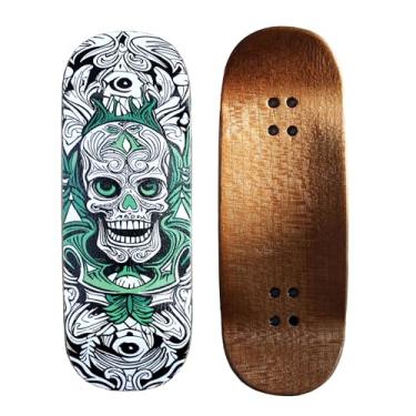 Imagem de Noahwood Deck feito à mão 97,5 x 35 mm 5 camadas coloridas Maple Pro côncavo design criativo mini skate (alma de dedo branca)