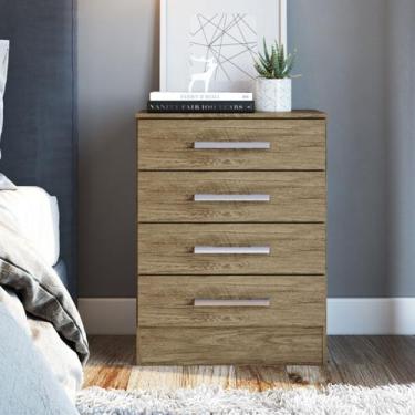 Imagem de Cômoda Basic 4 Gavetas Cm1041 Wood - Decibal Móveis, Marrom Claro, Mod