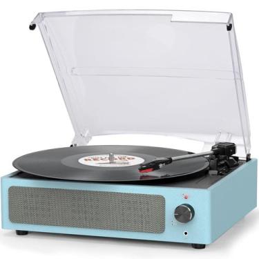 Imagem de Toca-Discos de Vinil com Alto-Falantes - 3 Velocidades, Bluetooth, Ent