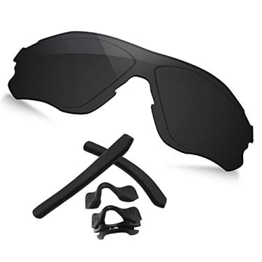 Imagem de TRUSHELL Mais de 20 opções de kits de borracha/lente de substituição para óculos de sol OAKLEY EVZero Path OO9308, Kits de borracha preta + preto escuro - polarizado, EVZero Path
