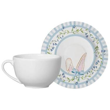 Imagem de Xícara Chá Branca com Pires Lírio Plus Páscoa 200ml 1265-104 - Alleanz