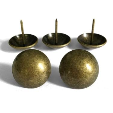 Imagem de 80 peças, tamanho grande, tachinhas de estofamento de 2,5 cm, design vintage, pregos decorativos, porta de celeiro, pinos de persianas de fazenda D25 mm x C 25 mm (latão)