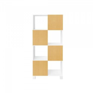 Imagem de Estante Livreiro com 8 Nichos 4 Portas Dubai Espresso Móveis Branco