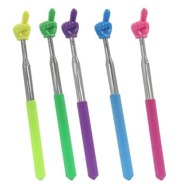 Imagem de Zorfeter 5 peças de ponteiro retrátil para professores, dedo colorido, 2 ponteiros, ferramenta extensível para apontar, mini bastão para sala de aula/escola e jardim de infância (estilo A)