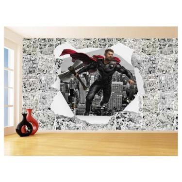 Imagem de Papel De Parede 3D Heróis Página Quadrinhos Hq 3,5M Nhma254 - Você Dec