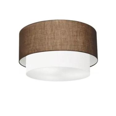 Imagem de Plafon Duplo Cilíndrico Vivare Md-3045 Cúpula em Tecido 40x35cm - Bivo
