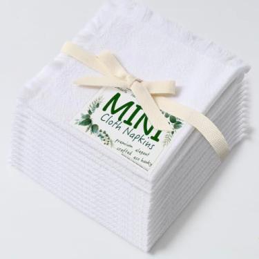 Imagem de Urby Guardanapos De Algodão Reutilizáveis Eco Hanky 25X25 Cm (Franja Rústica). Pequenos Pano. Ideal Para Crianças Usarem Em Almoços, Jantares E Ocasiões Como Casamentos, Aniversários Coquetéis. (Lar