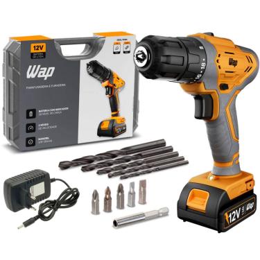 Imagem de Furadeira Parafusadeira 12v Wap 25Nm Maleta 12 Bits