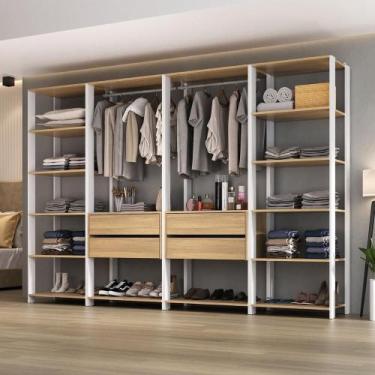 Imagem de Closet Aberto Modulado Arara Organizadora com Cabideiro 270cm Allegra 