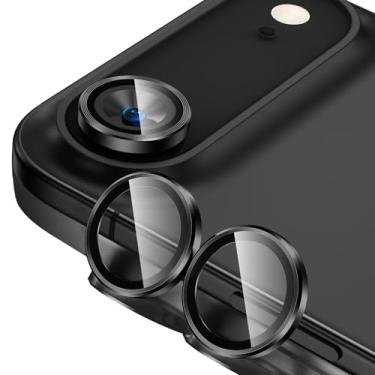 Imagem de Tensea Protetor de tela para câmera de iPhone, vidro temperado 9H, transparente, anel individual de metal para iPhone 6,6 polegadas