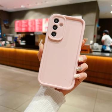 Imagem de Capa de silicone fosca para Samsung Galaxy A54, A34, A24, A14, A04s, A05s, A15, 4G e 5G, à prova de choque (para A23 (4G 5G)/rosa claro)