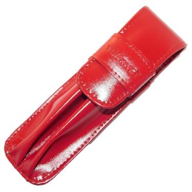 Imagem de Estojo p/Caneta Vuarnet-p/2 Peças Vermelho Rubi Couro Legítimo