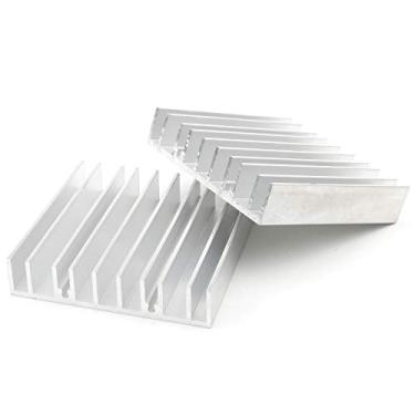 Imagem de Conjunto de 4 peças de refrigerador de dissipador de calor de alumínio da Unxuey, radiador de alumínio branco para amplificador de energia de 70 mm (C) x 70 mm (L) x 15 mm (A)
