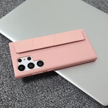 Imagem de Capa de pulseira de luxo para Samsung Galaxy S23 Ultra S22 Plus, alça de mão, capa de cor pura empresarial para Samsung S23ultra (para Samsung S23 Plus/rosa)