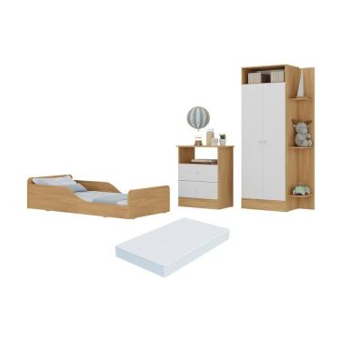 Imagem de Quarto Infantil Completo com Minicama Montessoriana com Colchão Incluso Multimóveis MP4682