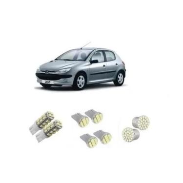 Imagem de Led Pingo E Peugeout 206 Farolete Placa Teto Ré Kit - Blue Lion