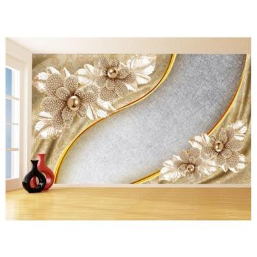 Imagem de Papel De Parede 3D Floral Textura Sala Flores 3,5M Xfl273 - Você Decor