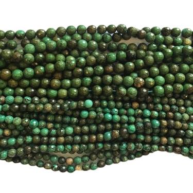 Imagem de Lady Works Fio de pedra natural turquesa verde de 33 cm, contas facetadas redondas de 8 mm para fazer joias DIY | Beads_04551