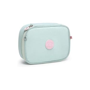 Imagem de Estojo Quadrado Tie Dye Verde, Poliéster, 26x16,5x6cm, 2,5 Litros, com Elásticos para Organização, Bolso de Redinha