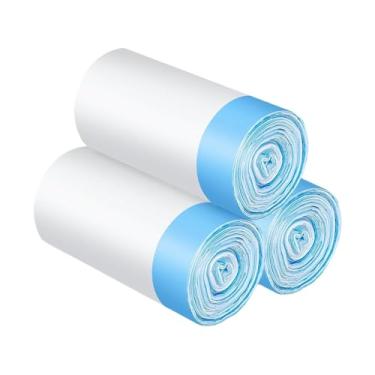 Imagem de Dualoai 60 Sacos para Areia de Gato com Cordão, Ideais para Uso em Corredores, Cordão Azul