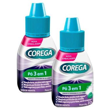 Imagem de   Kit 2 Corega Fixador Em Pó 3 Em 1 De 22g Cada Para Dentaduras