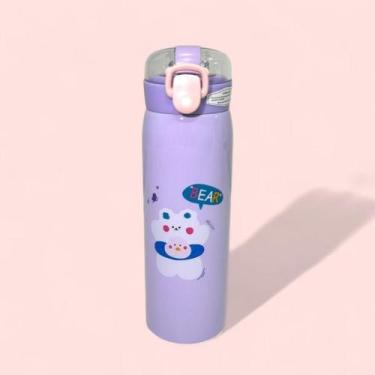 Imagem de Garrafa Térmica TR-012 550ml Infantil em Alumínio com Canudo Antivazam