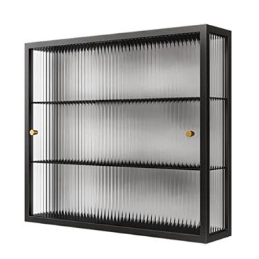 Imagem de Armário de remédios de banheiro montado na parede, organizador de armazenamento de prateleiras flutuantes - Armário deslizante de cosméticos sem perfuração sobre a prateleira flutuante do vaso