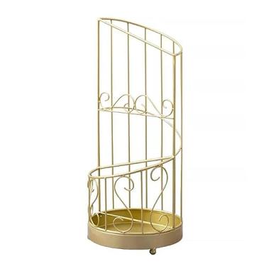 Imagem de Suporte para guarda-chuva, suporte de guarda-chuva doméstico, suporte de guarda-chuva de metal, suporte de guarda-chuva de camada dupla, economia de espaço para guarda-chuvas longos e dobráveis, balde