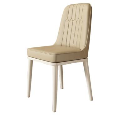 Imagem de Cadeiras de jantar modernas com almofada de esponja de alta elasticidade espessa, pernas de aço carbono, design ergonômico de inclinação de 105°, encosto confortável - marrom