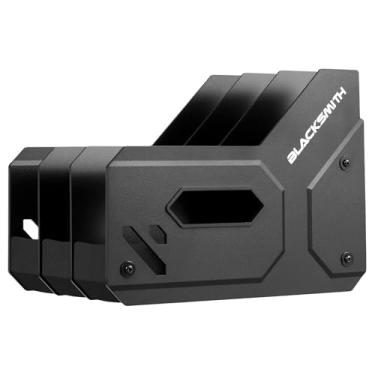 Imagem de BlackSmith Suporte grande de pistola de espuma macia com 3 compartimentos para cofre de armas e armários organizador de revólver com painéis laterais ABS e divisórias PP 15,5 cm P x 24 cm L x 17,8 cm