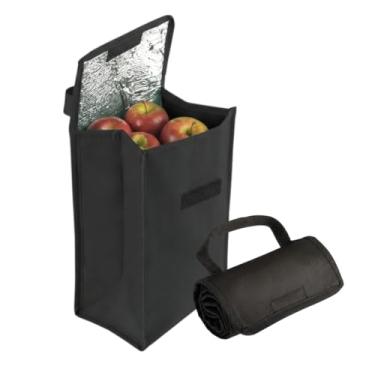Imagem de Bolsa Térmica Dobrável Preta 4,8L – Ideal para Alimentos e Bebidas