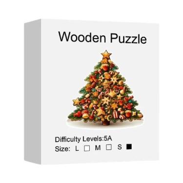 Imagem de Quebra-Cabeça De Madeira Em Forma De Árvore De Natal Para Adultos, Peç