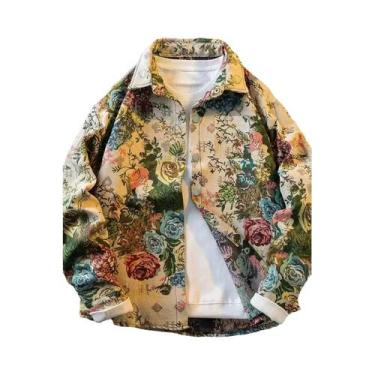 Imagem de Jaqueta Masculina Retrô Rosa Luxuosa Primavera Outono Leve Moderna Mar