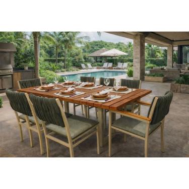 Imagem de Conjunto Gourmet náutica 8 cadeiras Elegance Solare-verde rp