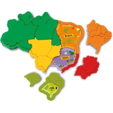 Imagem de Brinquedo para Montar Mapa do Brasil - Elka