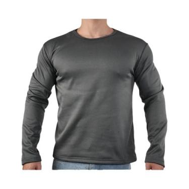 Imagem de Camiseta Térmica Masculina De Inverno Com Forro De Lã E Gola Redonda P
