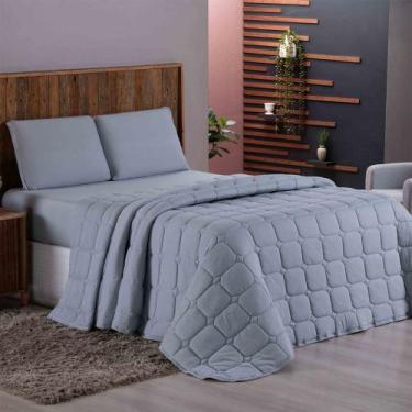 Imagem de Cobre Leito Colcha Sereno King em Malha - Cinza - 100% Algodão - Casa 