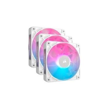 Imagem de Kit com 3 Ventoinhas Corsair iCUE LINK RX120 RGB White, 120mm, Branco - CO-9051022-WW