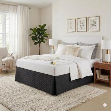 Imagem de Saia Para Cama Box Casal Queen Size Matelada Microfibra sem elastico -