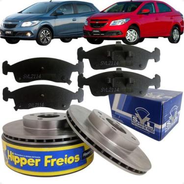 Imagem de Kit Disco Pastilha Freio Dianteiro Onix Prisma 2013 2014 2015 2016 201