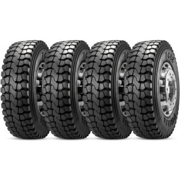 Imagem de Kit 4 Pneu Pirelli Aro 22.5 275/80r22.5 149L TL TG88 Borrachudo Misto