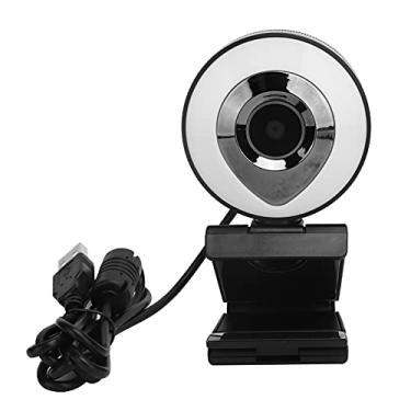 Imagem de Webcam USB com microfone, 1080P HD Streaming Webcam com Dual Ring Flash para PC, Laptop, Plug and Play Web Camera para YouTube, Videochamadas, Estudos, Conferência