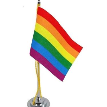 Imagem de Bandeira De Mesa 15 Cm (Mastro)- Orgulho Gay - Lgbtqia+