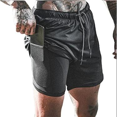 Imagem de Bermuda Esporte Com Bolso Secreto - Corrida Fitness Academia Tamanho:G;Cor:Preto