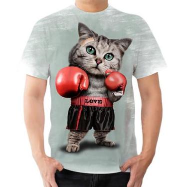 Imagem de Camiseta Camisa Gato Lutador Ufc Boxe Cat Tom Guardião Luva - Estilo K