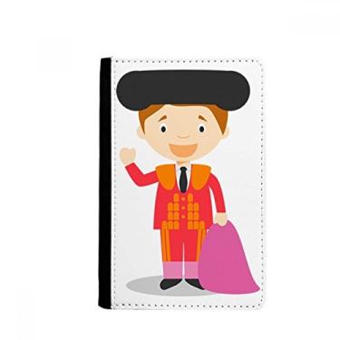 Imagem de Porta-passaporte vermelho roxo Torero desenho Notecase Burse carteira carteira carteira porta-cartões