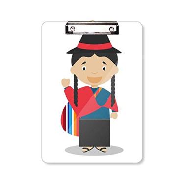 Imagem de Placa de suporte para prancheta de desenho animado Ecuador azul vermelho A4