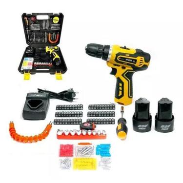Imagem de Parafusadeira Furadeira 02 Bateria 25V 148 Pcs Profissional