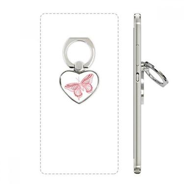 Imagem de Anel de celular com coração borboleta rosa suporte universal presente